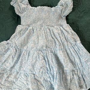 Joie - Girl’s Light Blue Floral Smocked Dress